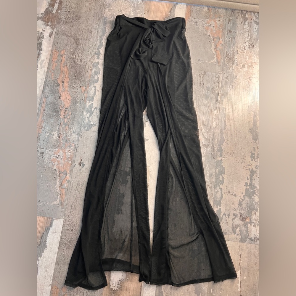 Beach Cover Up Black Flare - Thigh Split